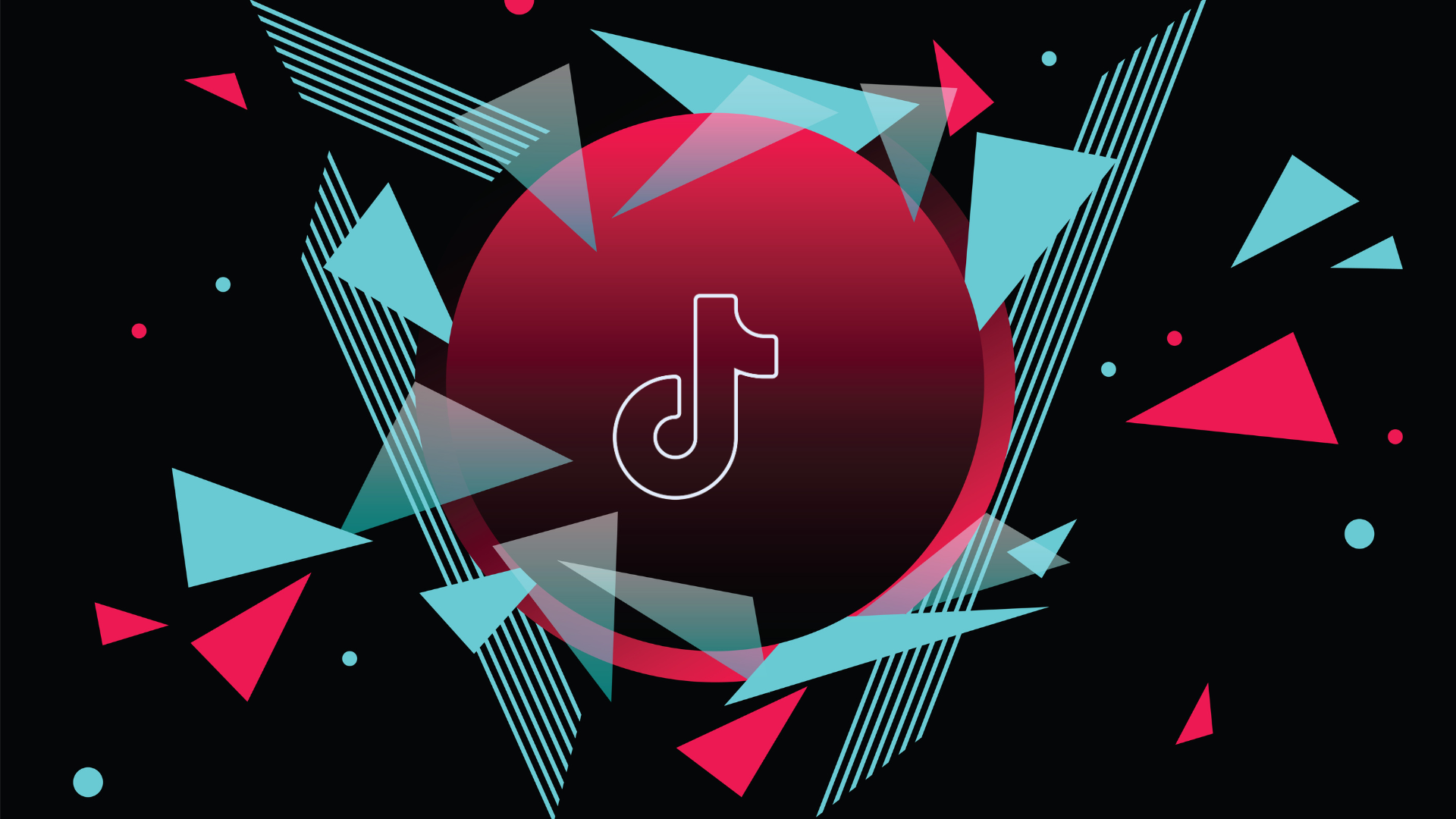 Cercle et éléments graphiques aux couleurs de Tiktok