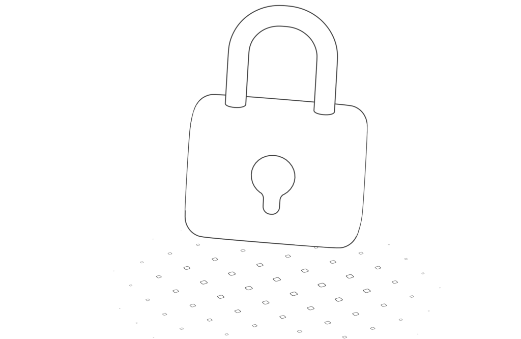 Illustration en noir et blanc d’un cadenas.