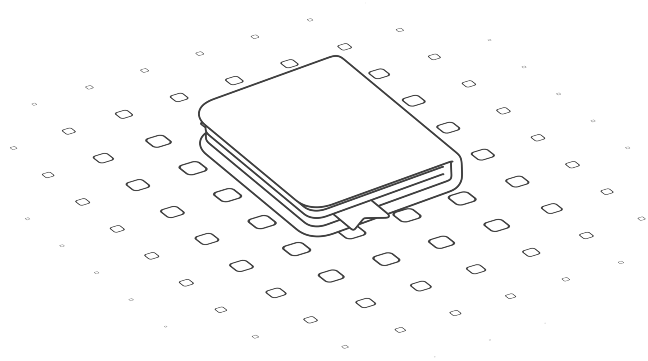 Illustration en noir et blanc d’un livre fermé posé sur une surface.