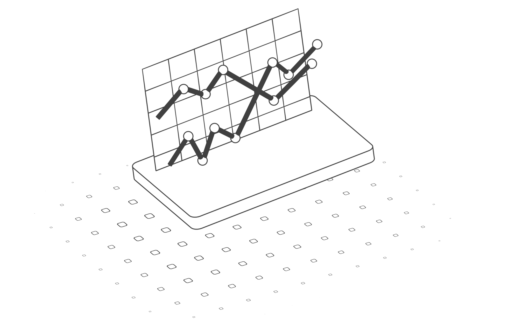 Illustration en noir et blanc d’un graphique à points