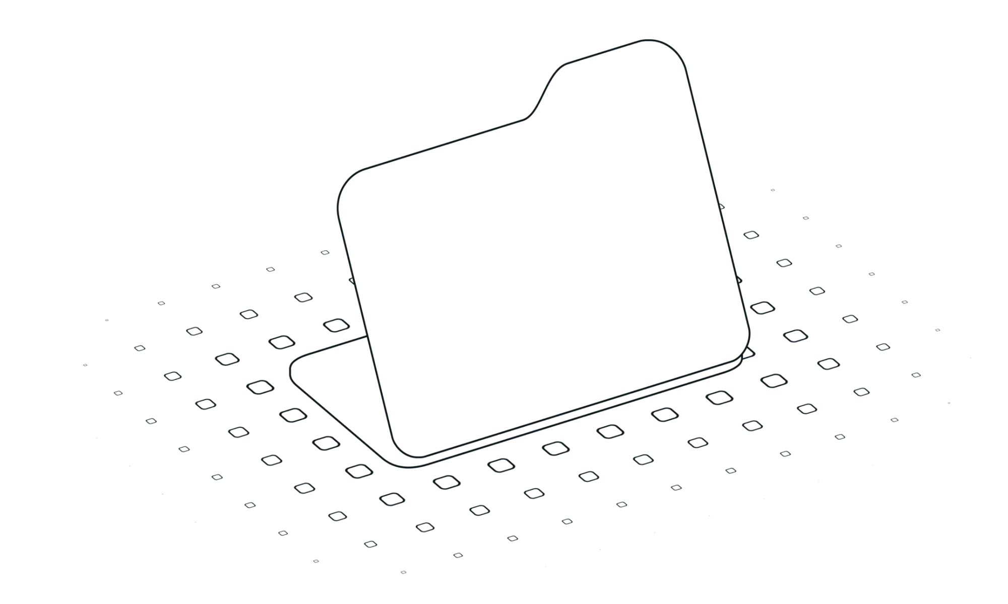 Illustration en 3D d'un dossier ouvert posé sur son ombre