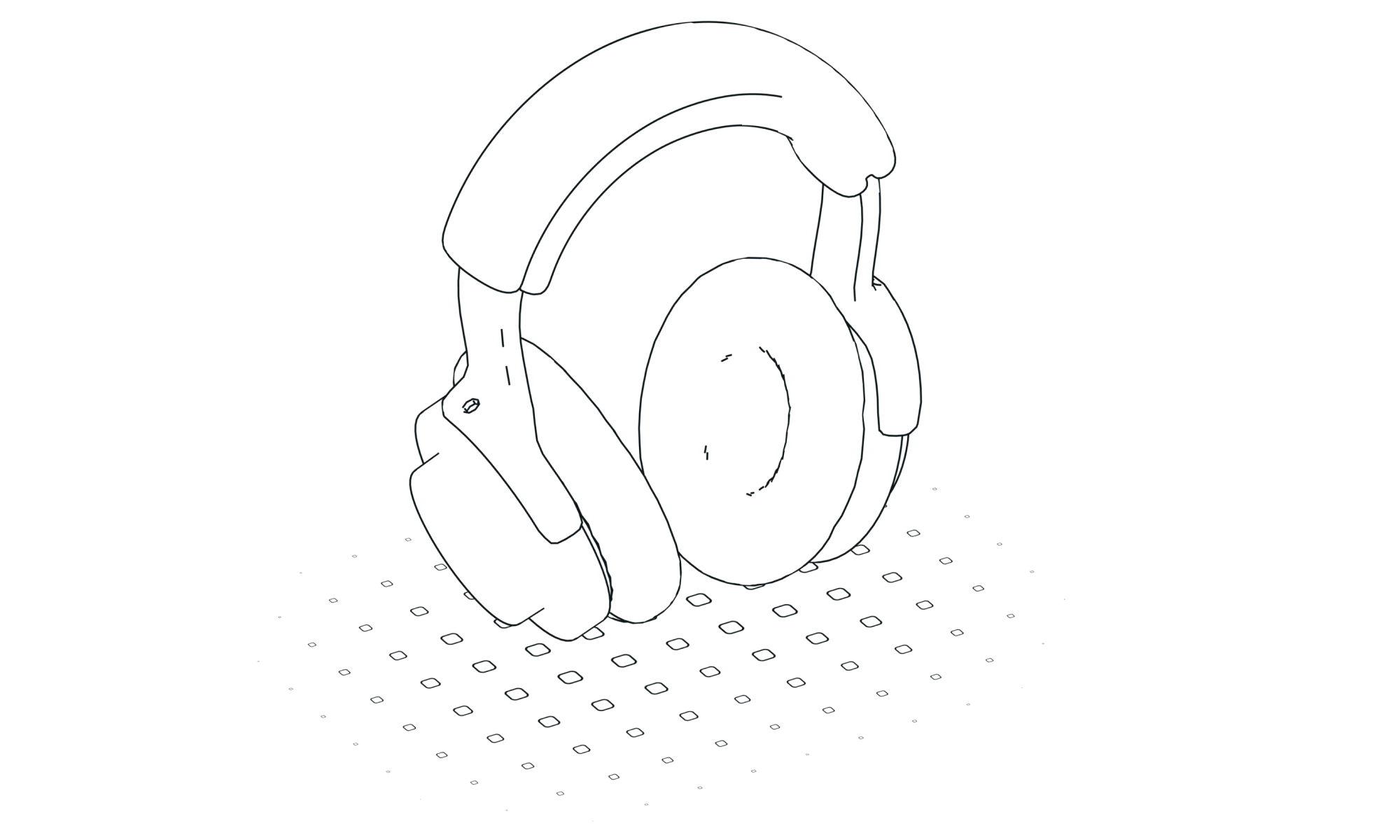 Illustration en 3D d'un casque audio sans fil