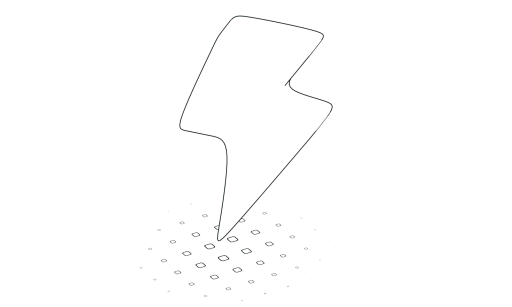Illustration en 3D d'un éclair, symbole de rapidité et d'automatisation